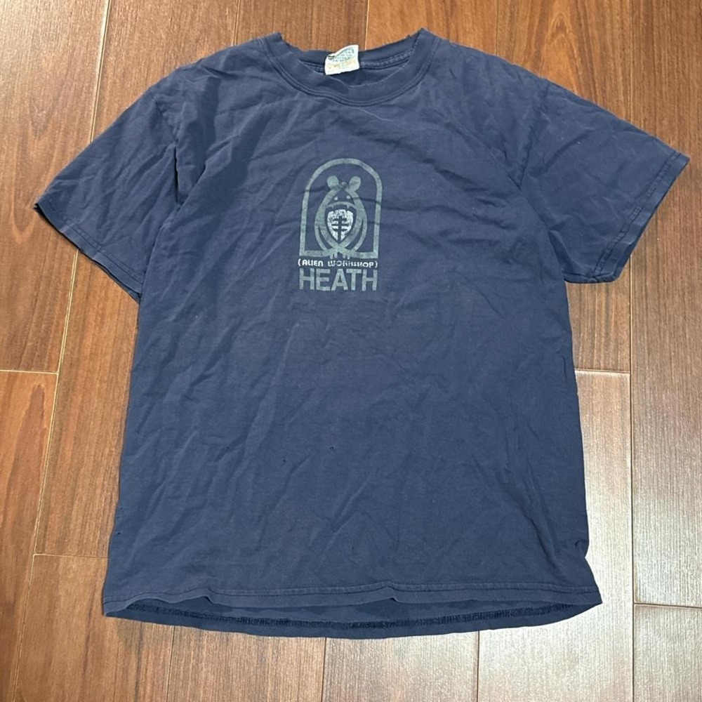 Vintage Alien‎ Workshop Heath Kirchart Skate Navy Blue  Shirt Size Men's Medium